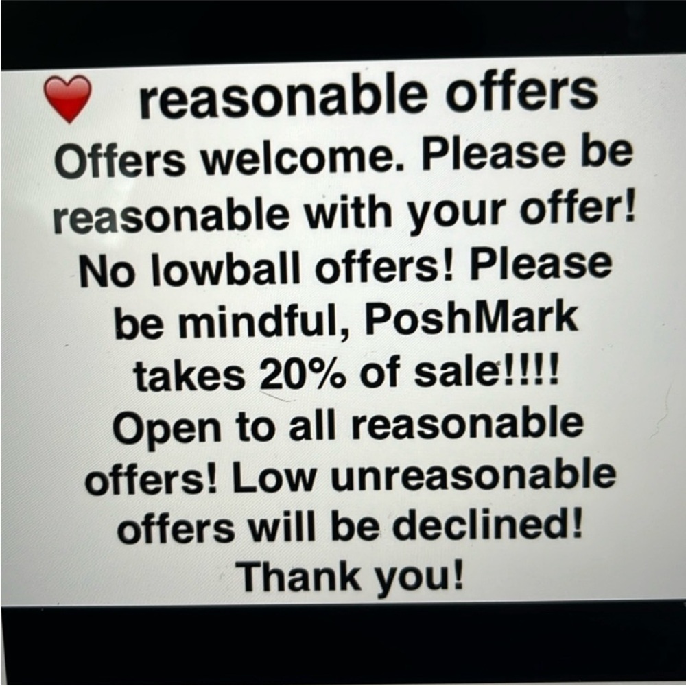 Reasonable Offers Welcome Sign